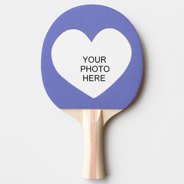 Heart on Blue Add Photo Frame Ping Pong Paddle (Front)