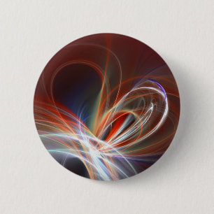 heart on fire 6 cm round badge