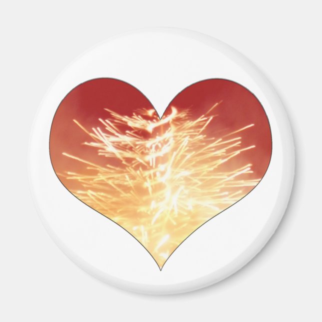 heart on fire magnet (Front)