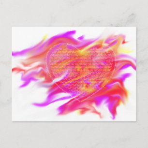 Heart On Fire Postcard