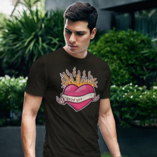 Heart On Fire Tattoo T-Shirt