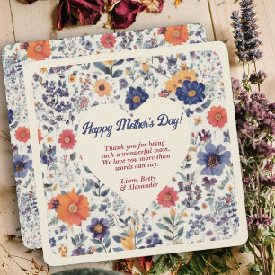 Heart on Floral Boho background Mother’s Day Card