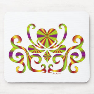 Heart on lily - rainbow mouse pad