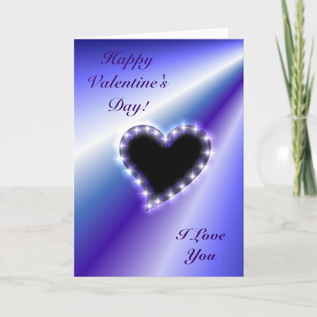 Heart on purple Rainbow Holiday Card (Front)