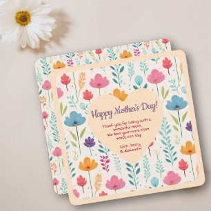 Heart on Sweet Floral background Mother’s Day Card