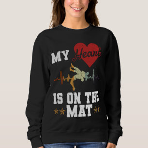 Heart On The Mat Freestyle Wrestling Sport Wrest Sweatshirt