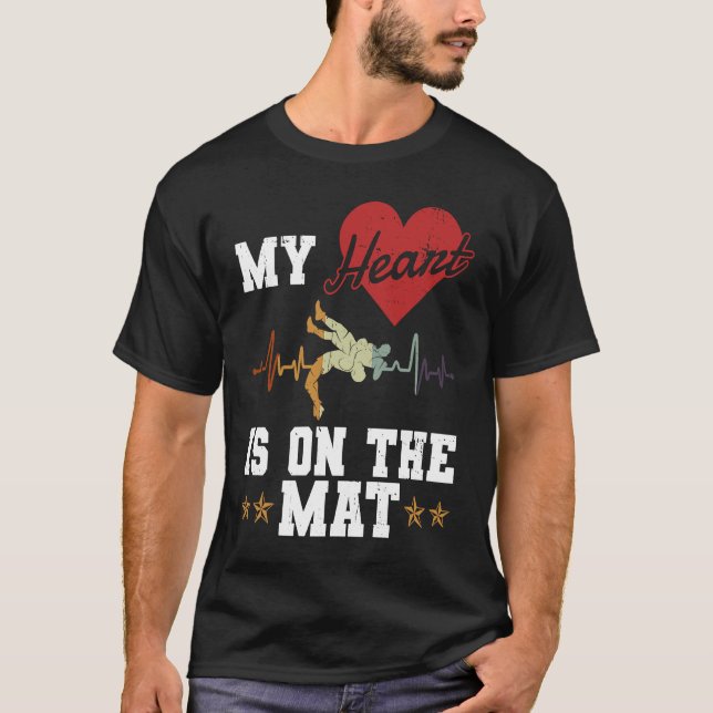 Heart On The Mat  Freestyle Wrestling Sport  Wrest T-Shirt (Front)