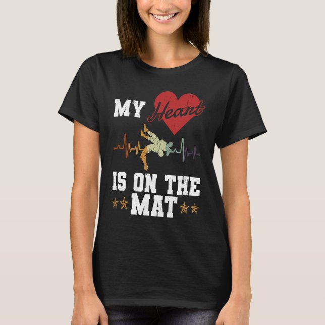 Heart On The Mat  Freestyle Wrestling Sport  Wrest T-Shirt (Front)