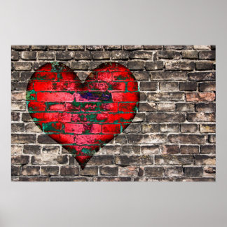 Heart on the wall poster