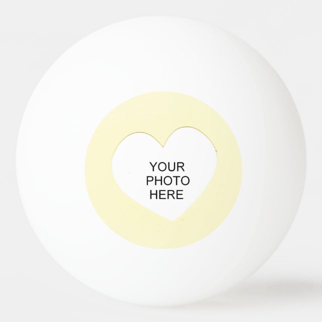 Heart on Yellow Add Photo Frame Double Sided Ping Pong Ball (Back)