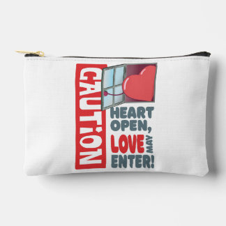 Heart open, love may enter (Valentine's Day) Accessory Pouch