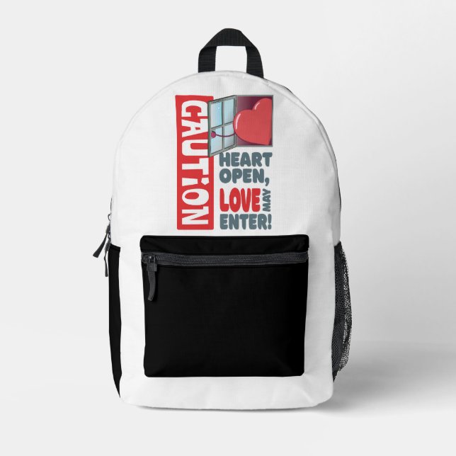 Heart open, love may enter (Valentine's Day) Printed Backpack (Front)