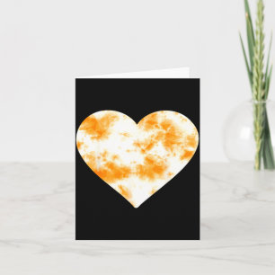 Heart Orange Tie Dye - Cute Valentines Day Graphic Card