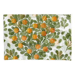 Heart Oranges: Green Branches Love. Pillowcase
