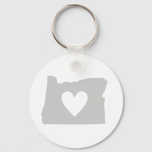 Heart Oregon state silhouette Key Ring
