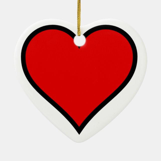 ~Heart~ Ornament, CUSTOMIZE IT! Ceramic Tree Decoration (Back)