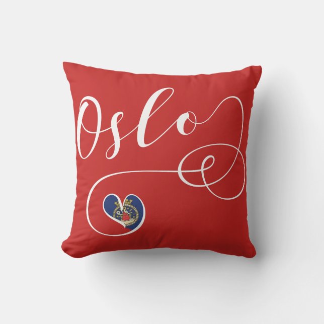 Heart Oslo Pillow, Norway Cushion (Front)
