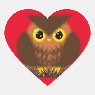Heart Owl Sticker