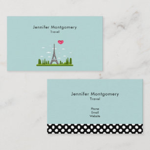 Heart Paris with Eiffel Tower Business Card