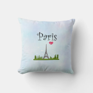 Heart Paris with Eiffel Tower Cushion