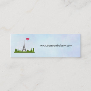 Heart Paris with Eiffel Tower Mini Business Card