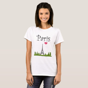 Heart Paris with Eiffel Tower T-Shirt