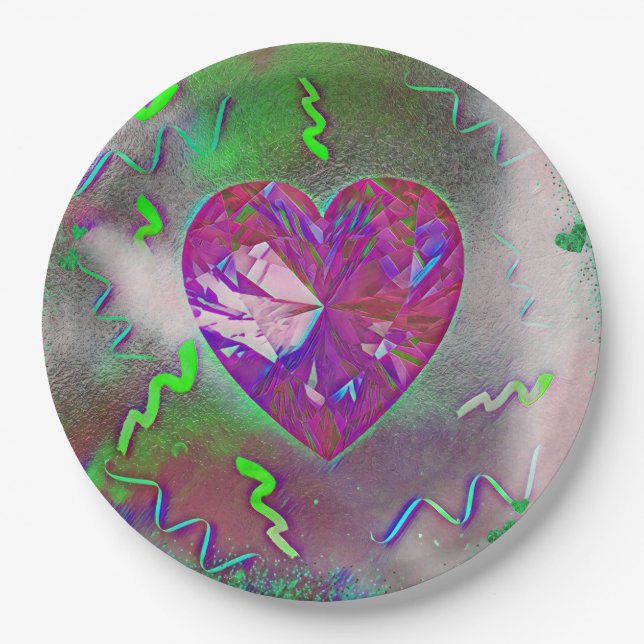 Heart Party Paper Plate (Front)