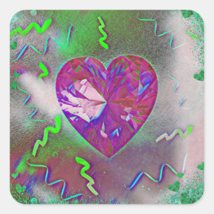Heart Party Square Sticker