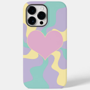 Heart - Pastel Pink, Yellow, Purple and Green Case-Mate iPhone 14 Pro Max Case