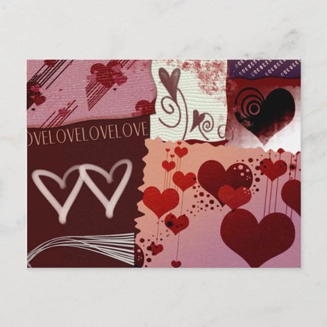 Heart Patches Postcard (Front)