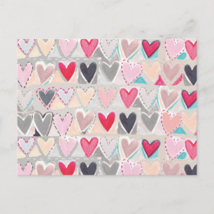 heart patchwork postcard