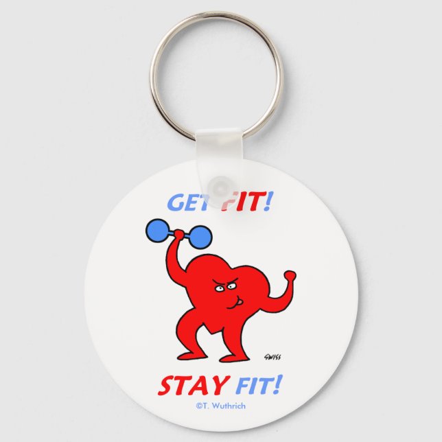 Heart Patient Motivational Cardio Fitness Key Ring (Front)