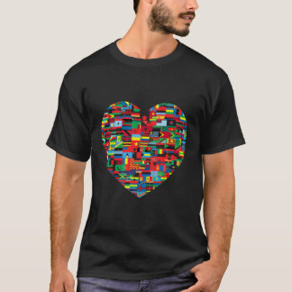 Heart Patriot World Countries Flag Patriotic Trave T-Shirt