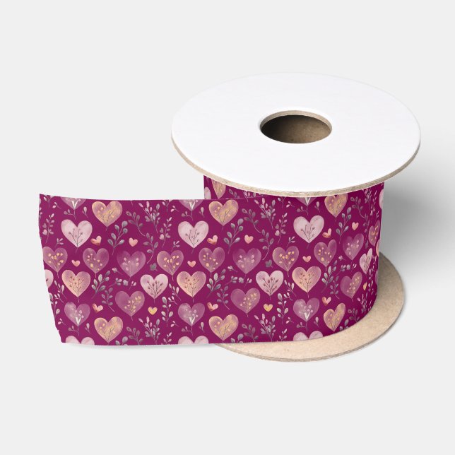 heart pattern 2 satin ribbon (Spool)