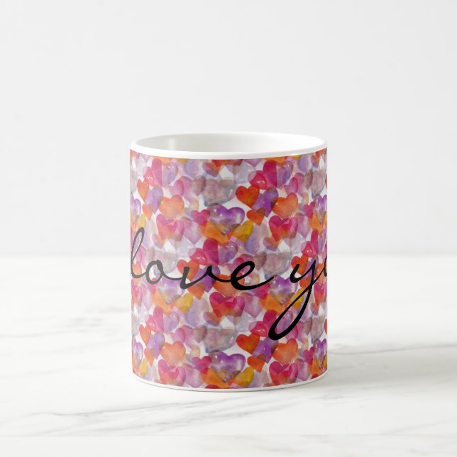 HEART Pattern ART 4 + your text Coffee Mug (Center)