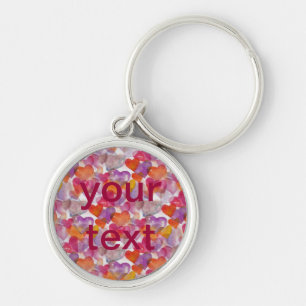 HEART Pattern ART 4 + your text Key Ring