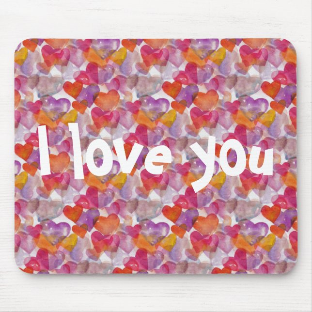 HEART Pattern ART 4 + your text Mouse Pad (Front)
