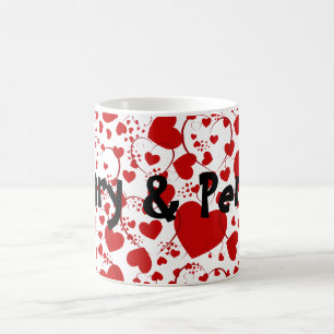 HEART Pattern ART 5 + your text Coffee Mug