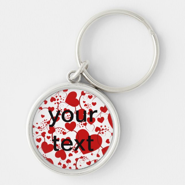 HEART Pattern ART 5 + your text Key Ring (Front)