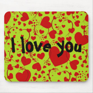 HEART Pattern ART 5 + your text | lightgreen Mouse Pad