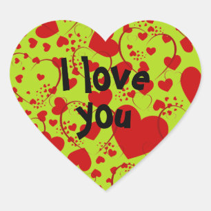 HEART Pattern ART 5 + your text   lightgreen Sticker