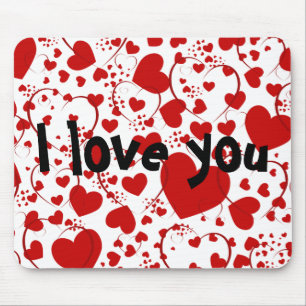 HEART Pattern ART 5 + your text Mouse Pad