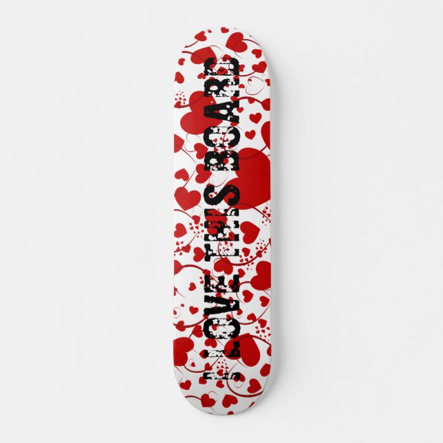 HEART Pattern ART 5 + your text Skateboard (Front)