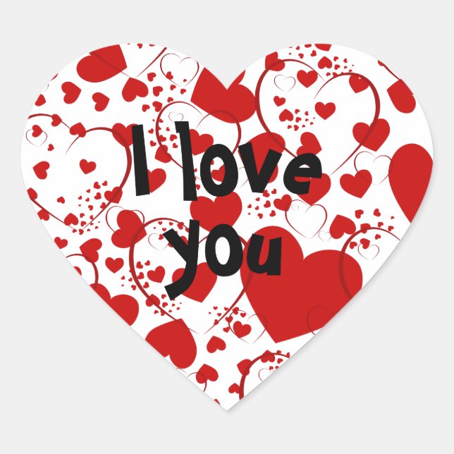 HEART Pattern ART 5 + your text Sticker (Front)