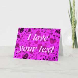 HEART Pattern ART 6 + your text pink Card