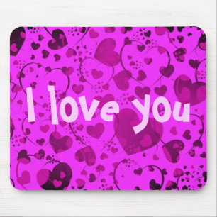 HEART Pattern ART 6 + your text pink Mouse Pad