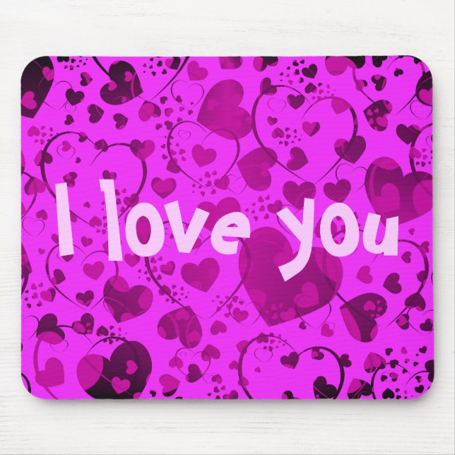 HEART Pattern ART 6 + your text | pink Mouse Pad (Front)