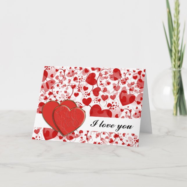 HEART pattern ART 7 + Heart Duet + your text Card (Front)