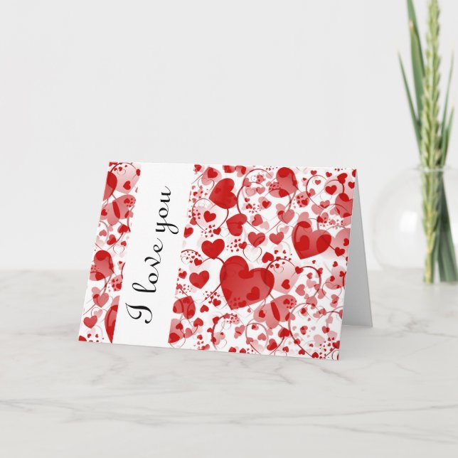 HEART pattern ART 7 + I love you Card (Front)