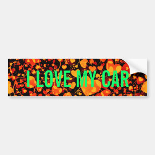 HEART pattern ART 8 + your text Bumper Sticker